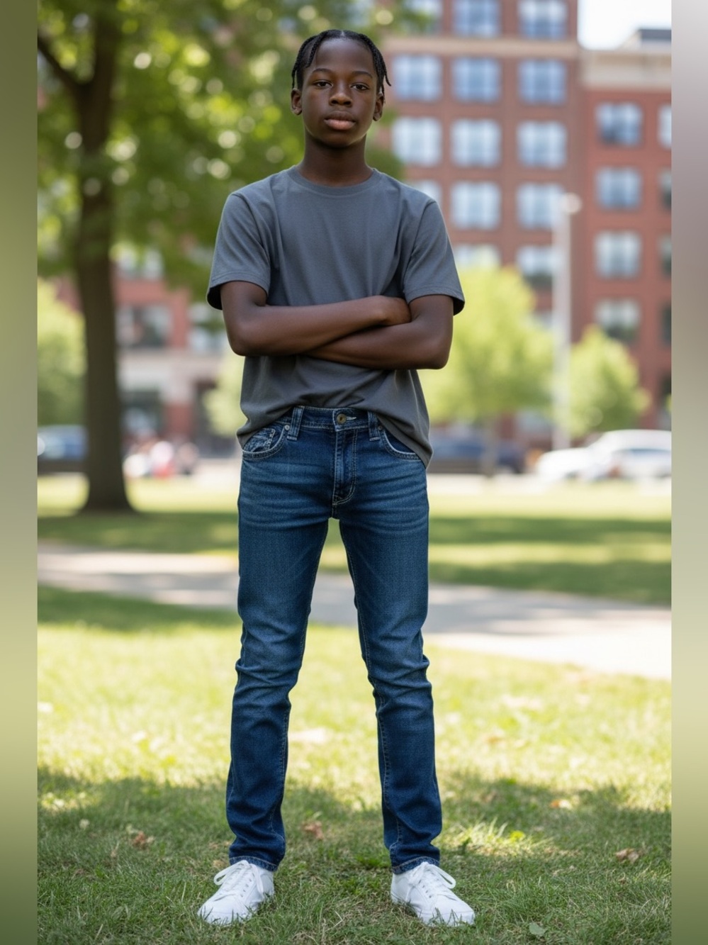 Men's Blue Washed Denim Jeans - Classic Casual Style